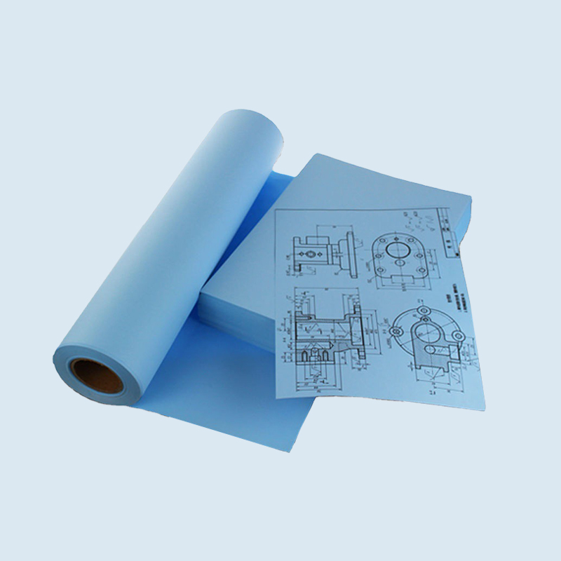 Timp lung de depozitare, Rolă de hârtie pentru plotter CAD pe o singură față albastru închis 80g 1070mm*100m